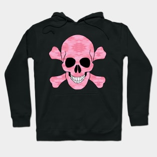 Pink Camouflage Skull And Crossbones Hoodie